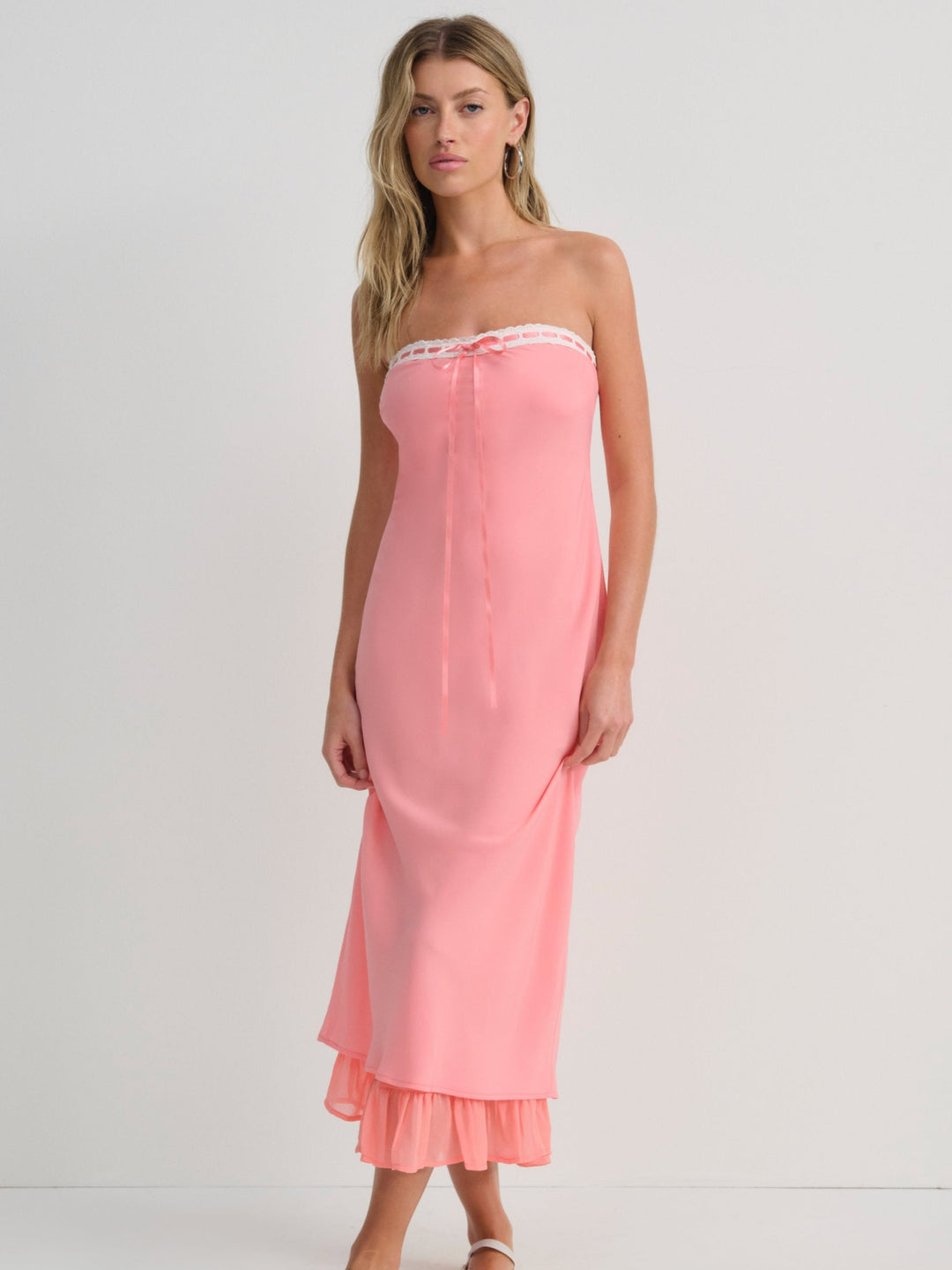 Daisy Mae Midi Dress - Coral | For Love and Lemons