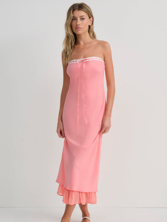 Daisy Mae Midi Dress - Coral | For Love and Lemons