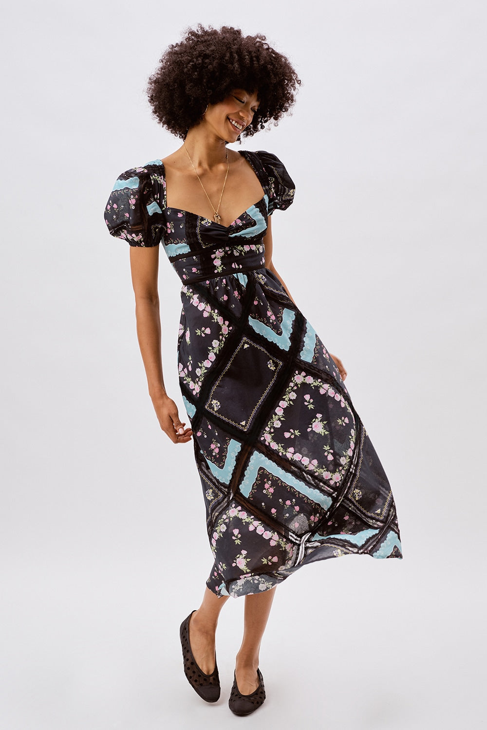 Margaret Midi Dress - Black | For Love and Lemons