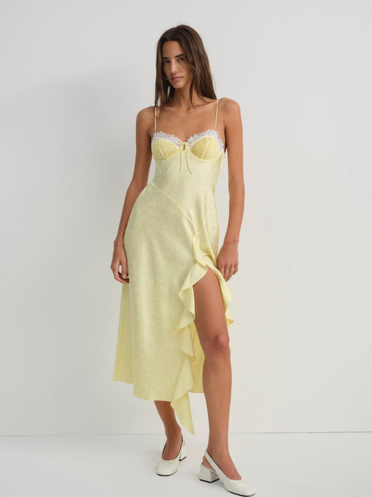 Chania Midi Dress - Yellow | For Love and Lemons