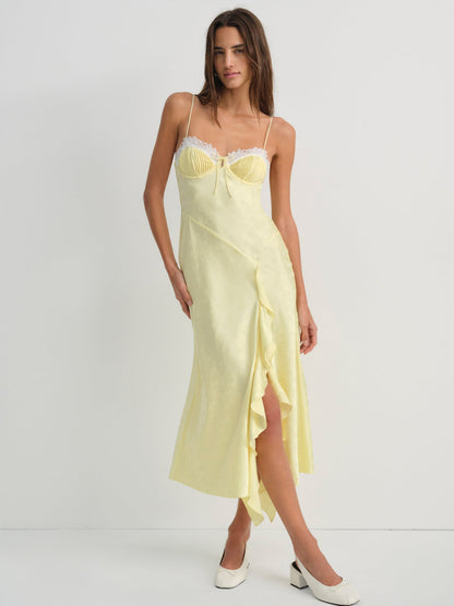 Chania Midi Dress - Yellow | For Love and Lemons
