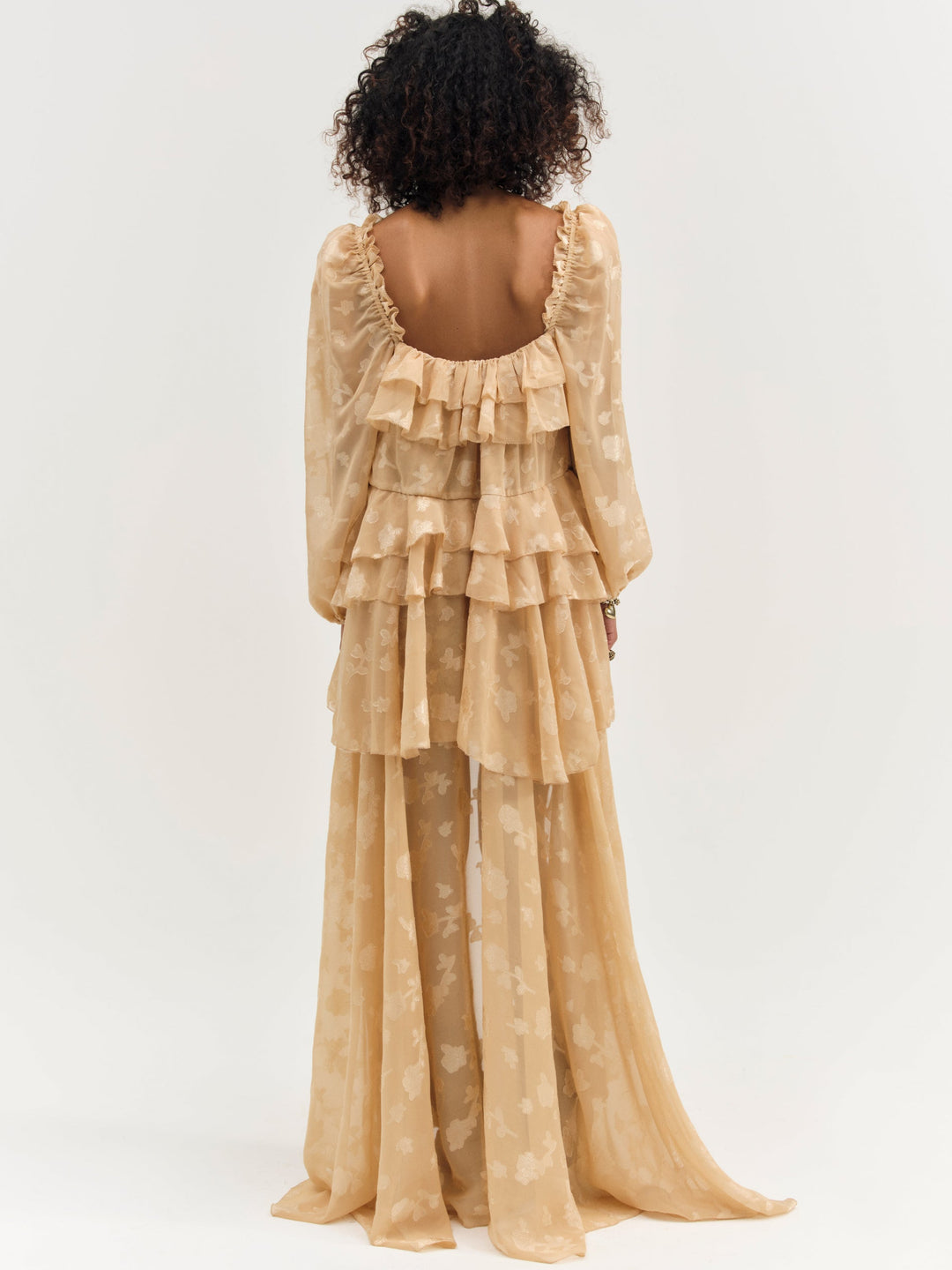 Colette Satin Burnout Maxi Dress - Taupe | For Love and Lemons