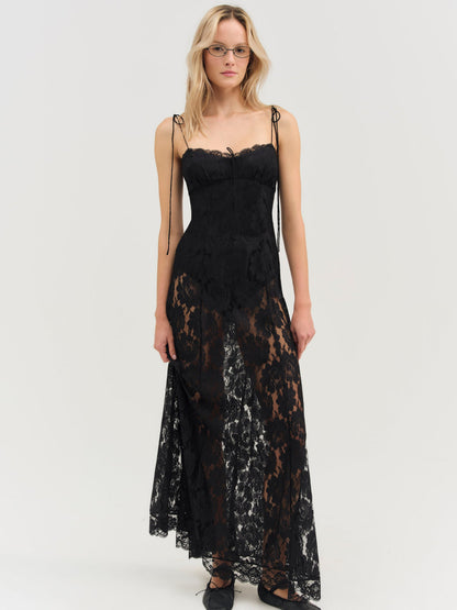 Claudia Rose Lace Maxi Dress - Black | For Love and Lemons