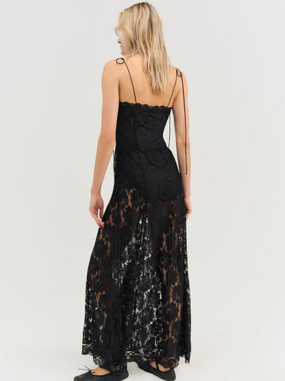 Claudia Rose Lace Maxi Dress - Black | For Love and Lemons