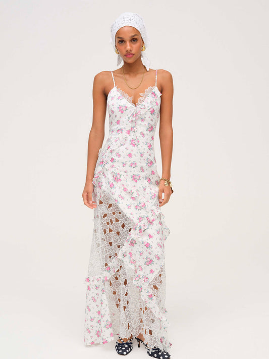 Josalyn Maxi Dress - White | For Love and Lemons