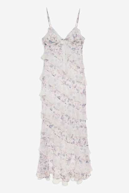 Debby Ruffled Maxi Dress - White | For Love and Lemons