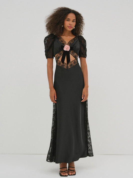Corinne Maxi Dress - Black | For Love and Lemons