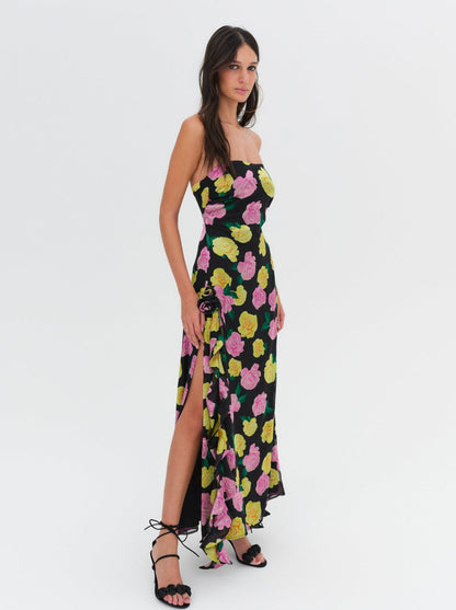 Madison Strapless Maxi Dress - Black | For Love and Lemons