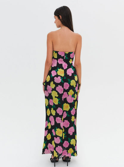 Madison Strapless Maxi Dress - Black | For Love and Lemons